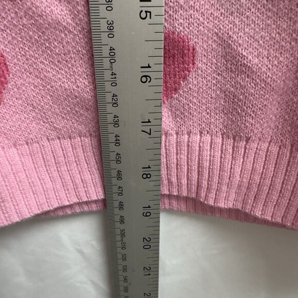 Zunie Girls Valentines Day Sweater Size Large (10/12) Pink Hearts - Picture 3 of 8
